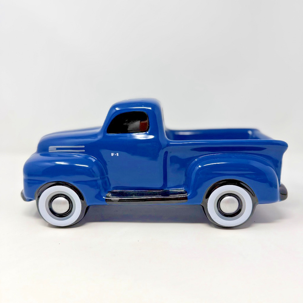 Teleflora 1948 Ford F-1 Pickup Truck Ceramic Planter Keepsake Blue